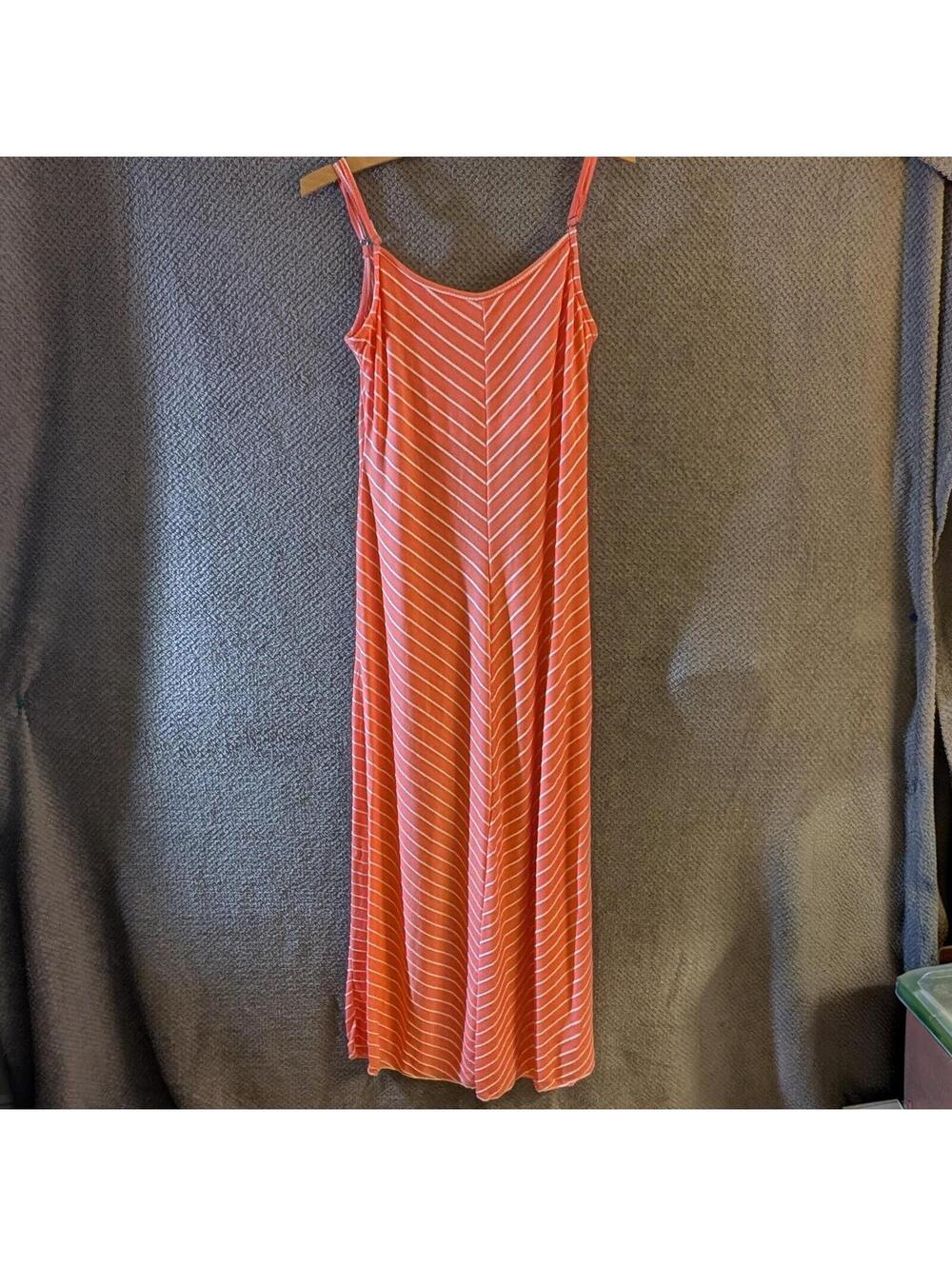 India Boutique Orange Striped Spaghetti Strap Maxi Dress